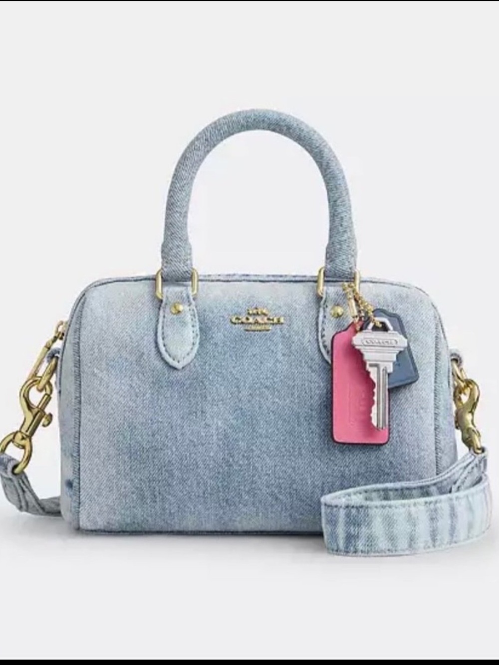 Coach Mini Rowan Crossbody Bag
In Loved Denim With Charms🌸